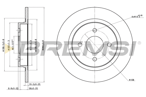 Disque de frein BREMSI CD7367S