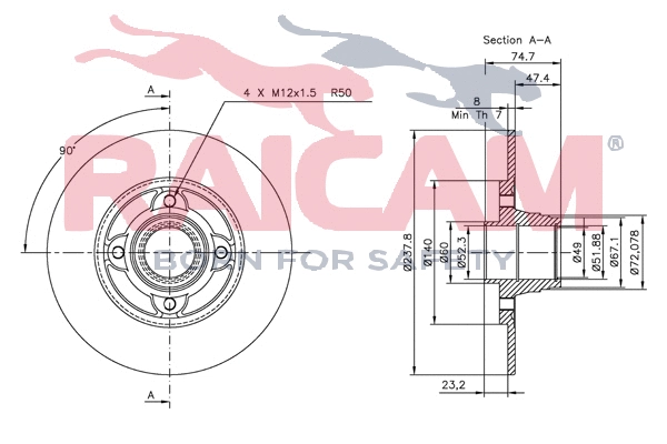 Disque de frein RAICAM RD00666