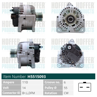 Alternateur HOFFER H5515093