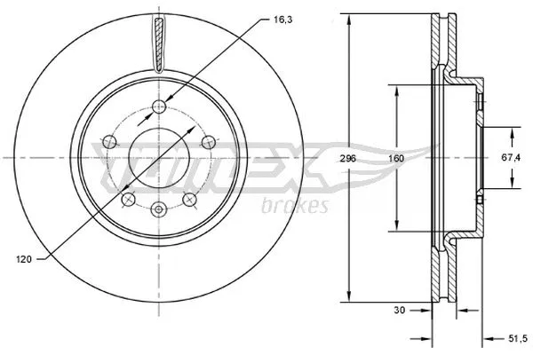 Disque de frein TOMEX Brakes TX 72-88