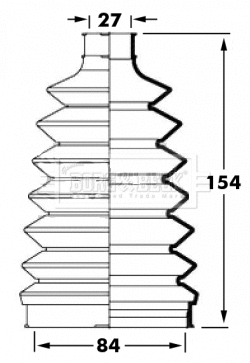 Jeu de joints-soufflets, arbre de commande BORG & BECK BCB6019