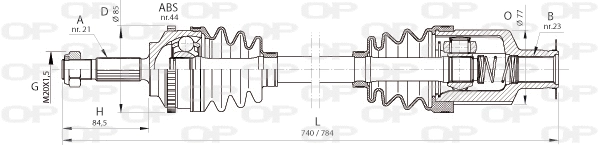 Arbre de transmission OPEN PARTS DRS6371.00