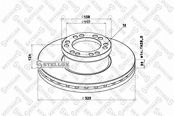 Disque de frein STELLOX 85-00757-SX