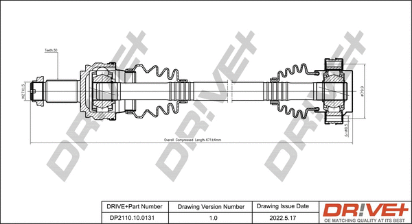 Arbre de transmission Dr!ve+ DP2110.10.0131