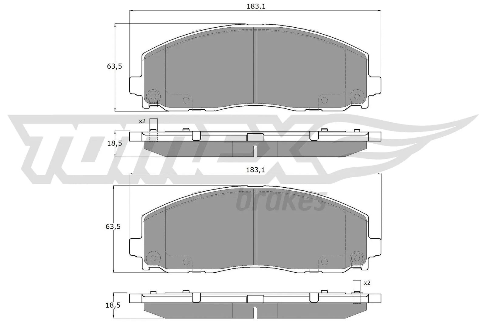 Kit de plaquettes de frein, frein à disque TOMEX Brakes TX 19-19
