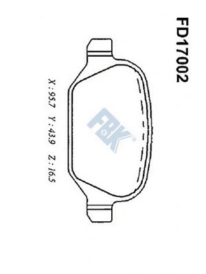 Kit de plaquettes de frein, frein à disque FBK FD17002