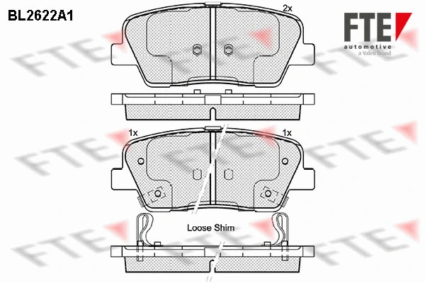 Kit de plaquettes de frein, frein à disque FTE 9010870