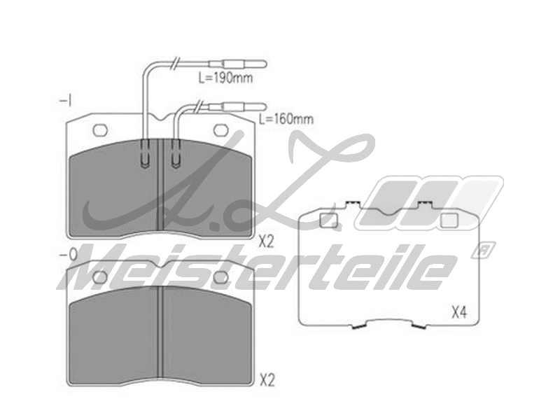 Kit de plaquettes de frein, frein à disque A.Z. Meisterteile AZMT-44-022-1789