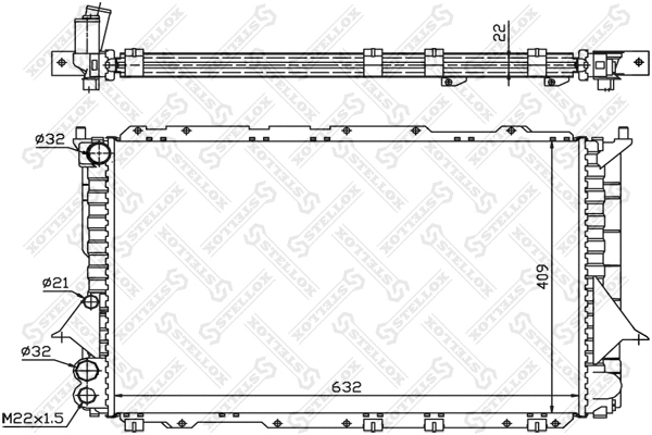 Radiateur, refroidissement du moteur STELLOX 10-25081-SX