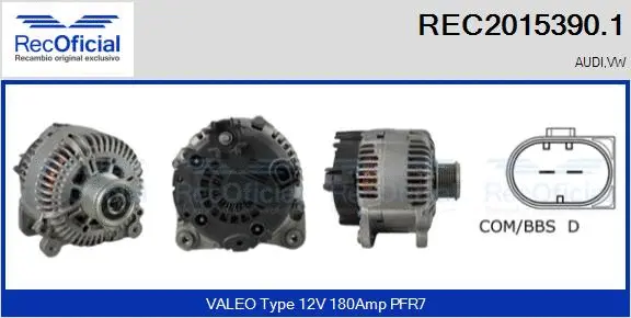 Alternateur RECOFICIAL REC2015390.1