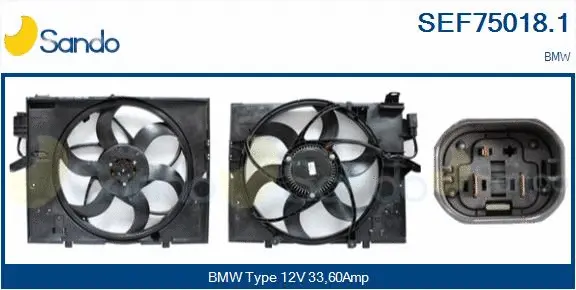 Moteur électrique, ventilateur pour radiateurs SANDO SEF75018.1
