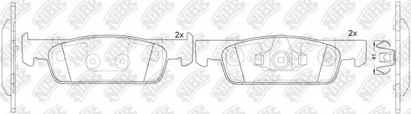 Kit de plaquettes de frein, frein à disque NiBK PN43001
