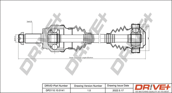 Arbre de transmission Dr!ve+ DP2110.10.0141