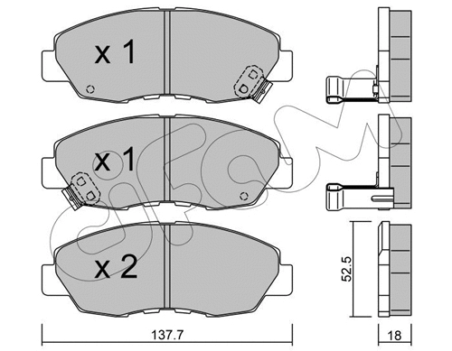Kit de plaquettes de frein, frein à disque CIFAM 822-384-0