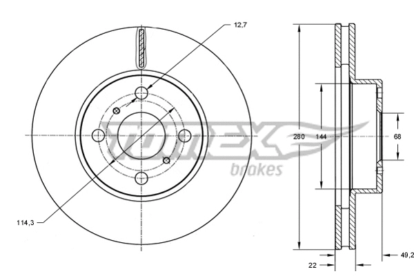 Disque de frein TOMEX Brakes TX 70-72