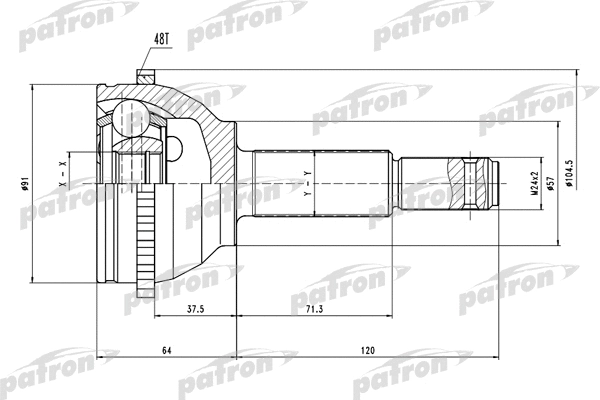 Jeu de joints, arbre de transmission PATRON PCV4413