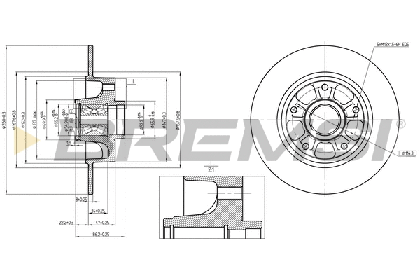 Disque de frein BREMSI CD7730S