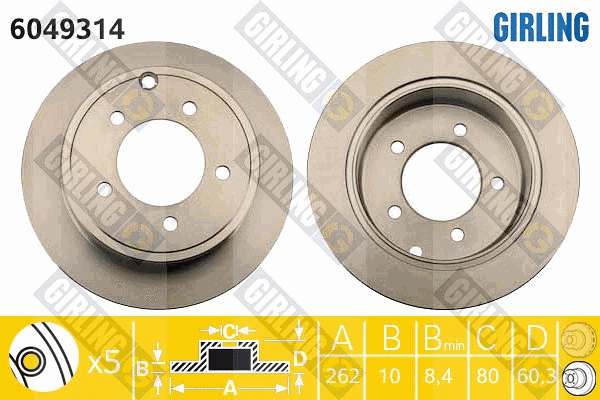 Disque de frein GIRLING 6049314