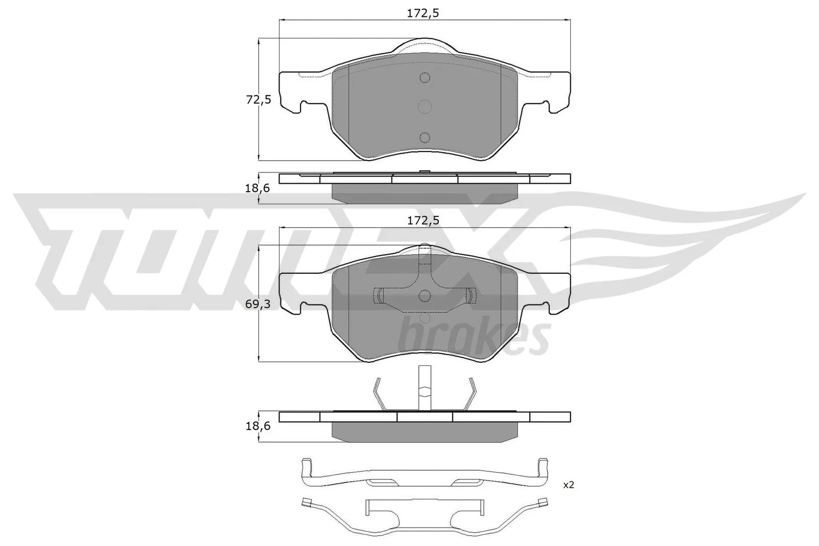 Kit de plaquettes de frein, frein à disque TOMEX Brakes TX 15-30