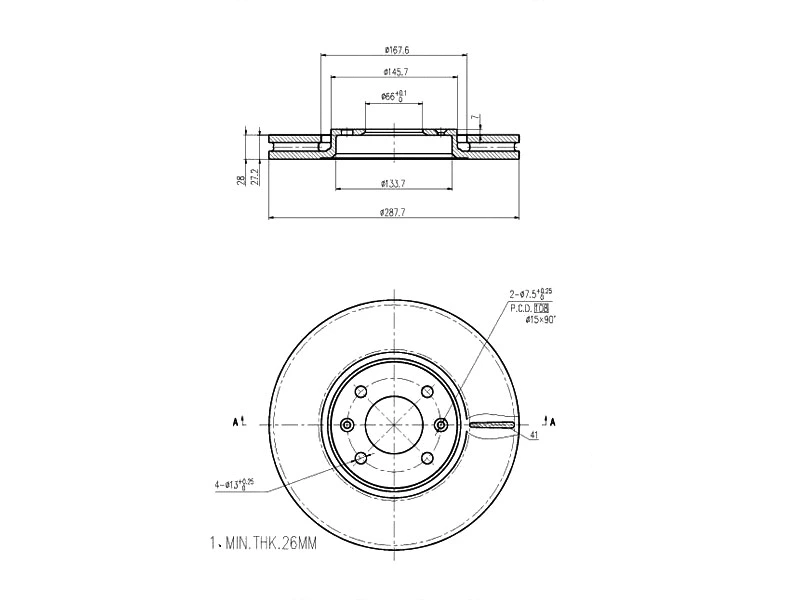 Disque de frein A.Z. Meisterteile AZMT-44-024-1055