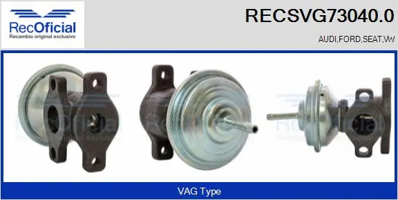 Vanne EGR RECOFICIAL RECSVG73040.0