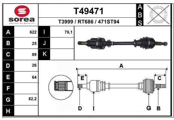 Arbre de transmission EAI T49471