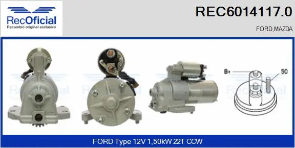 Démarreur RECOFICIAL REC6014117.0