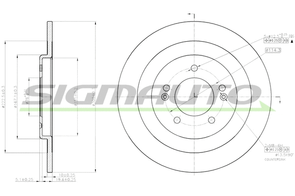Disque de frein SIGMAUTO DBC201S
