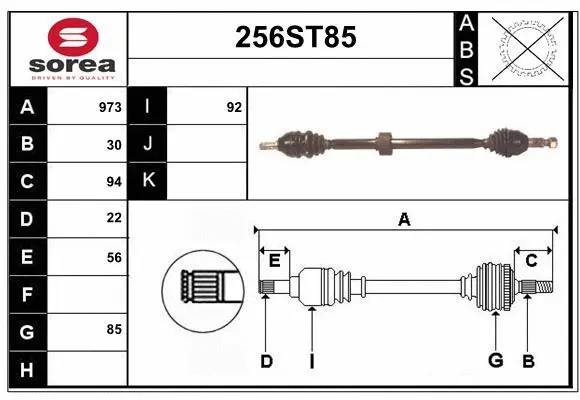Arbre de transmission STARTCAR 256ST85