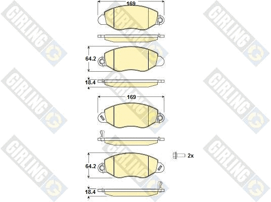 Kit de plaquettes de frein, frein à disque GIRLING 6114614