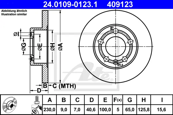 Disque de frein ATE-APAC 24.0109-0123.1