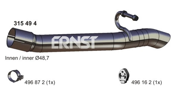 Tuyau d'échappement ERNST 315494