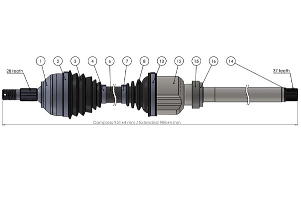 Arbre de transmission SERCORE 221830
