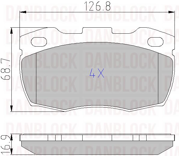 Kit de plaquettes de frein, frein à disque DANBLOCK DB 510260