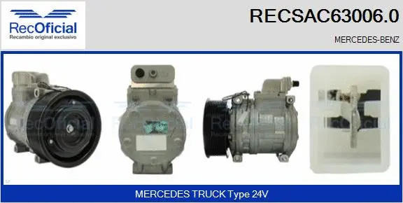 Compresseur, climatisation RECOFICIAL RECSAC63006.0