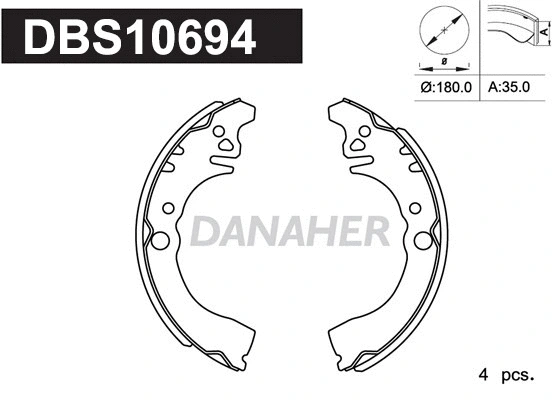 Jeu de mâchoires de frein DANAHER DBS10694