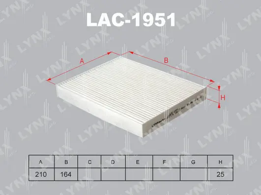 Filtre, air de l'habitacle LYNXAUTO LAC-1951
