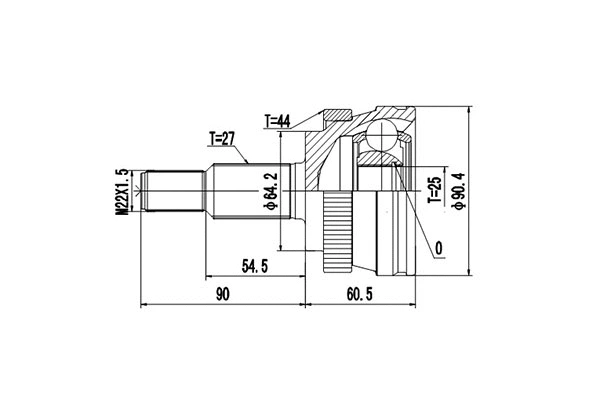Jeu de joints, arbre de transmission DYNAMATRIX DCV850065
