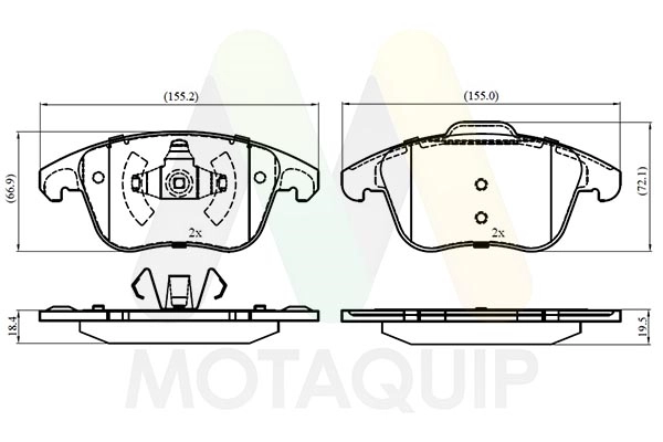 Kit de plaquettes de frein, frein à disque MOTAQUIP LVXL2096
