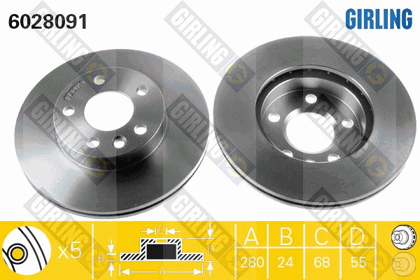 Disque de frein GIRLING 6028091