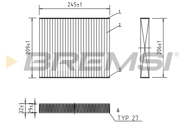 Filtre, air de l'habitacle BREMSI FC0931A