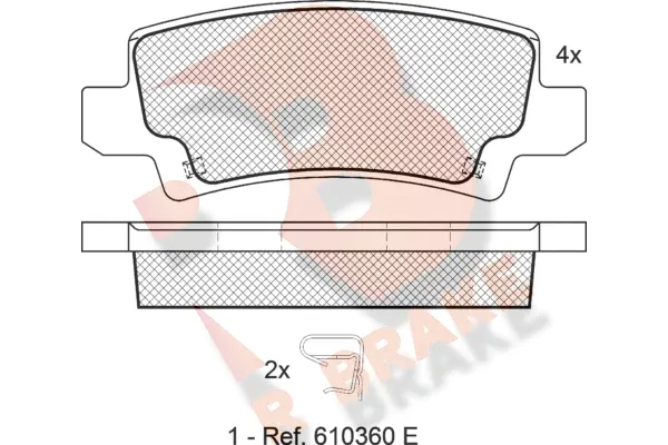 Kit de plaquettes de frein, frein à disque R BRAKE RB1514
