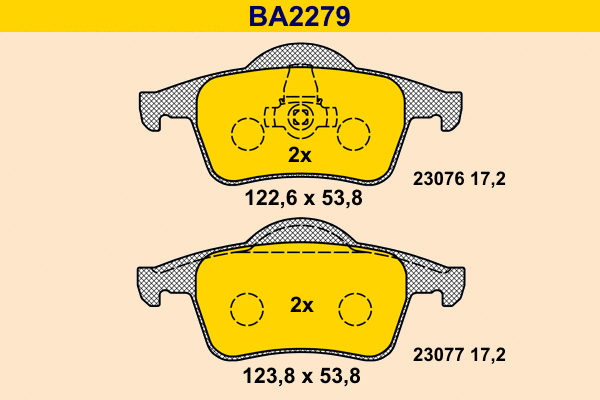 Kit de plaquettes de frein, frein à disque BARUM BA2279