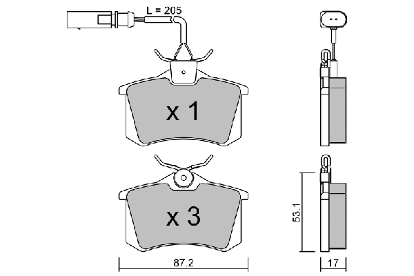 Kit de plaquettes de frein, frein à disque AISIN BPVW-2901