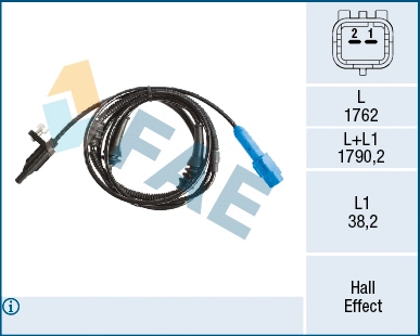 Capteur, vitesse de roue FAE 78516