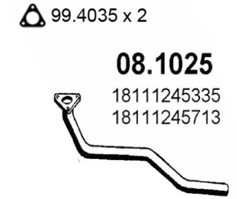 Tuyau d'échappement ASSO 08.1025
