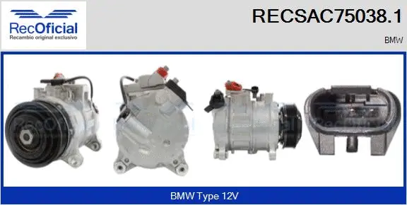 Compresseur, climatisation RECOFICIAL RECSAC75038.1