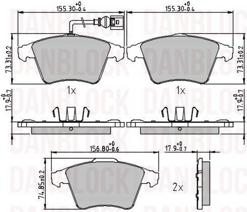 Kit de plaquettes de frein, frein à disque DANBLOCK DB 510611