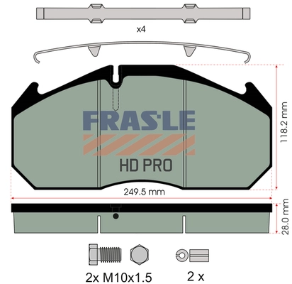 Kit de plaquettes de frein, frein à disque FRAS-LE PD/125-K012-HD