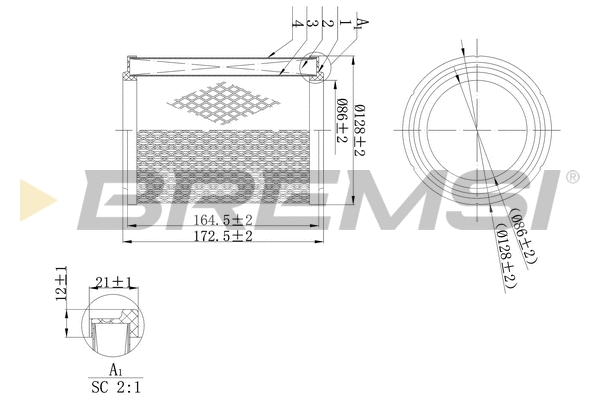Filtre à air BREMSI FA2112